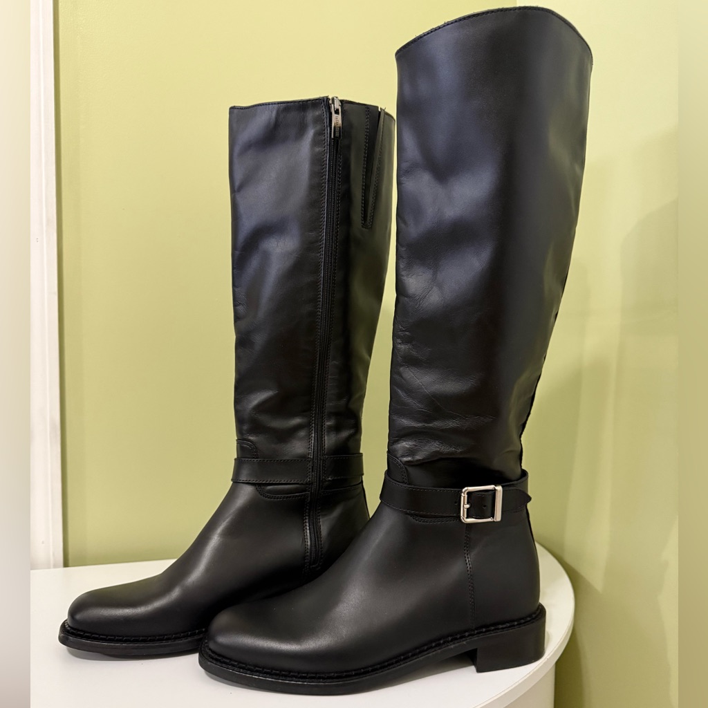 La Canadienne Stevie Leather Biker Knee Size 7.5 M Women New Boots H14n7